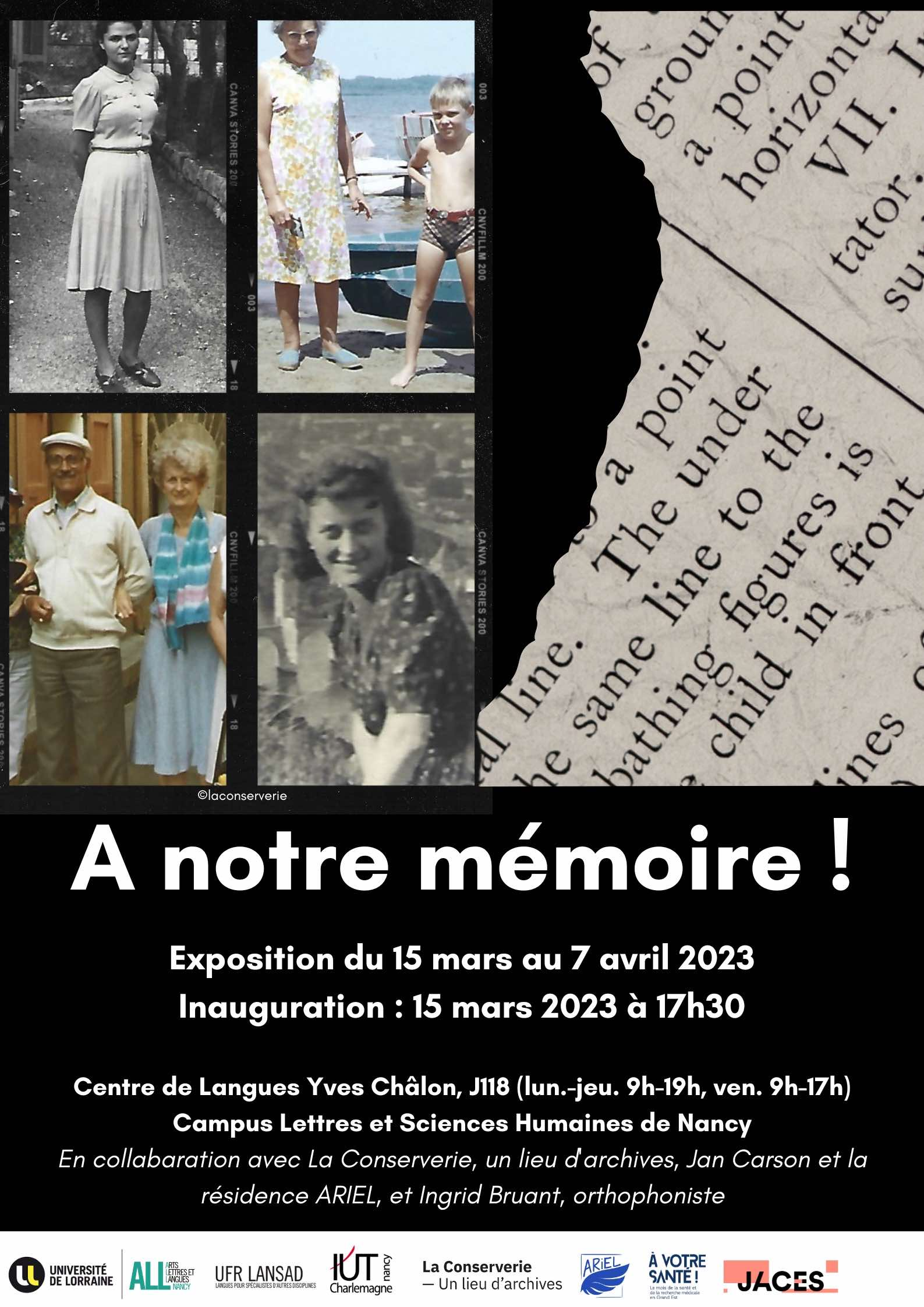 Affiche de l'exposition "A votre mémoire"