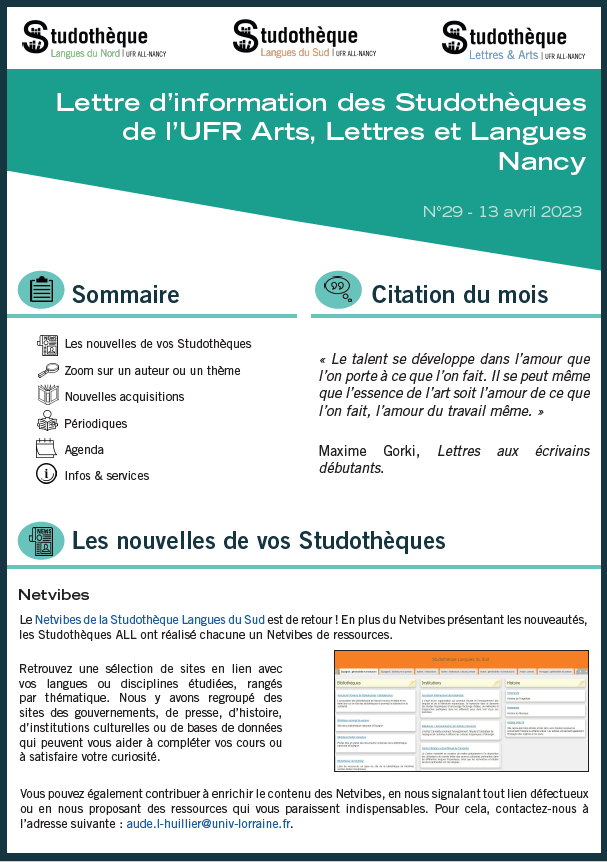 Lettre d'information ALL n°29