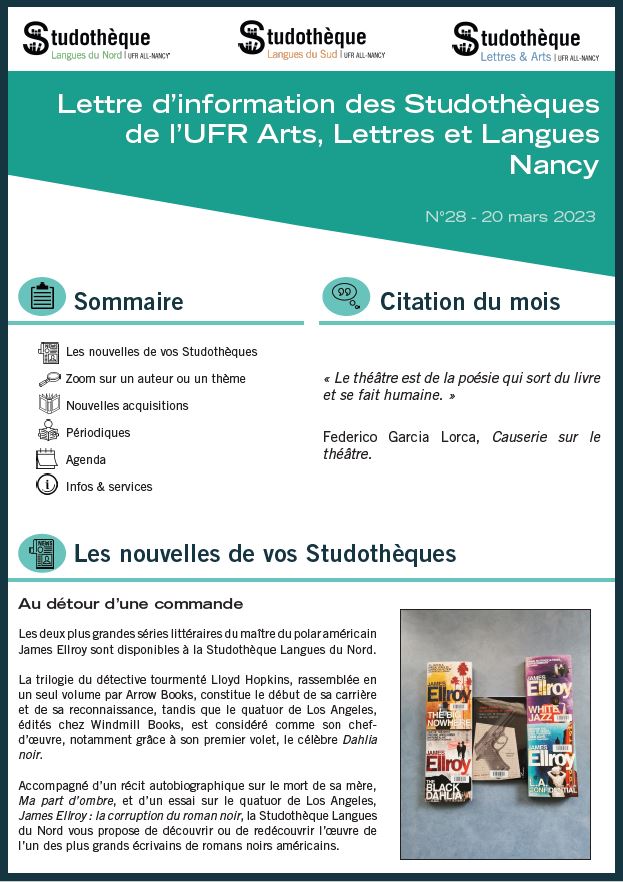 Lettre d'information Studothèques ALL n°28