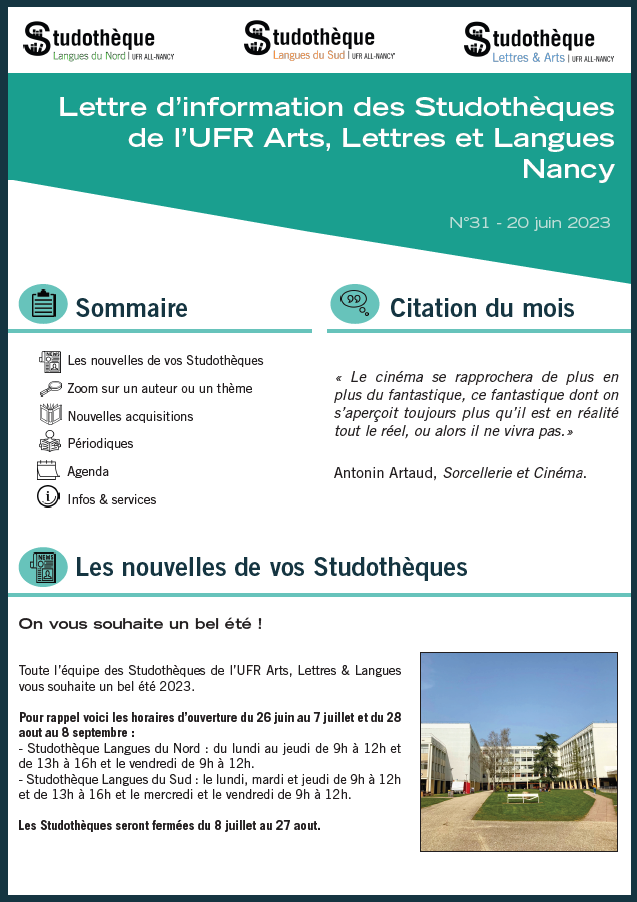 Lettre d'information ALL n°31