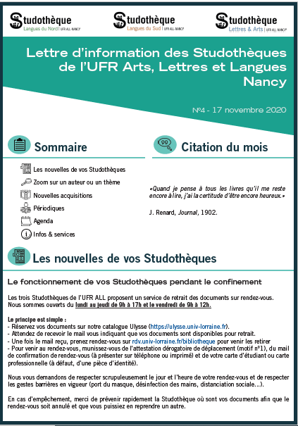 Lettre d'information n°4