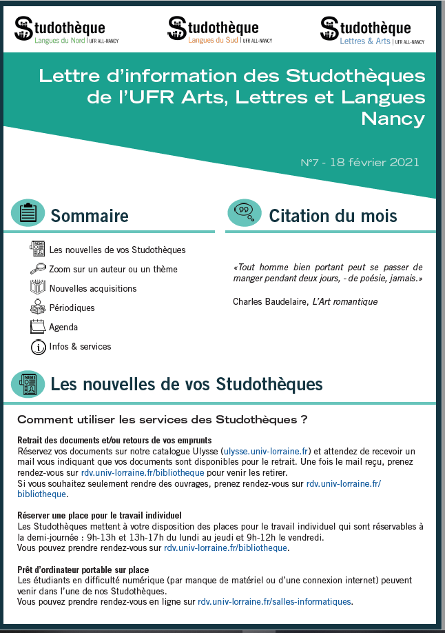 Lettre d'information n°7