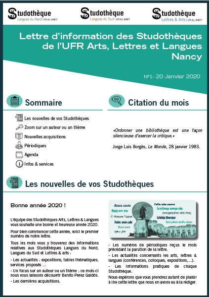 Lettre d'information n°1