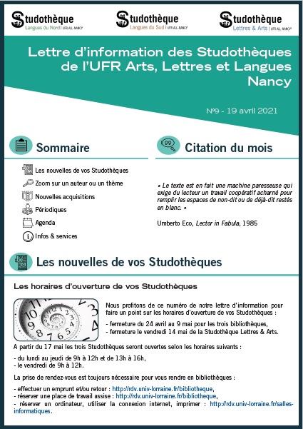 Lettre d'information n°9