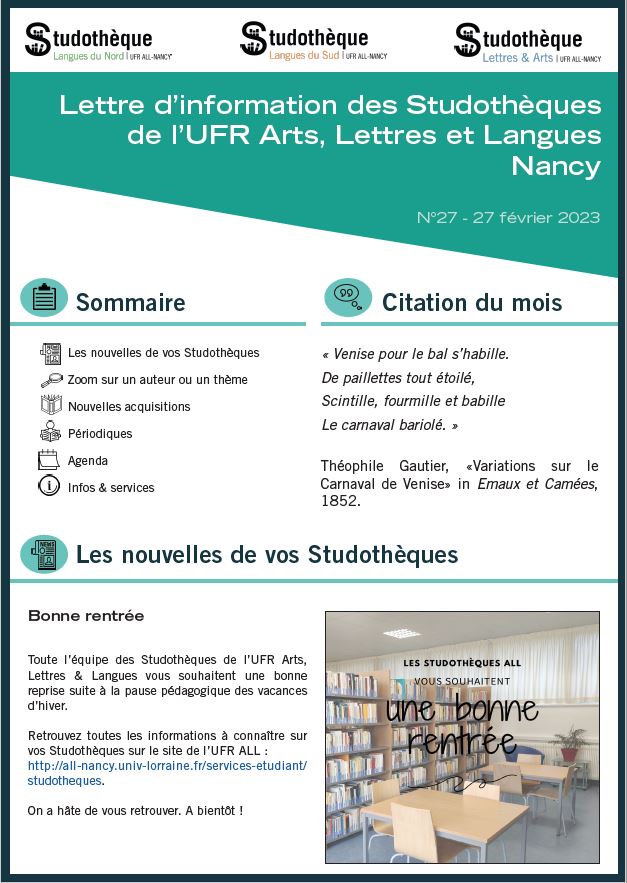 Lettre d'information n°27