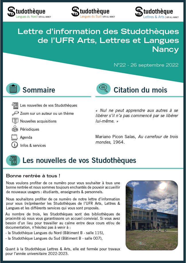 Lettre d'information n°22